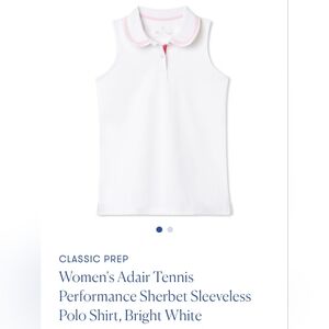 NWT Classic Prep Women's Adair White & Pink Tennis Tank (Size: L, XL)